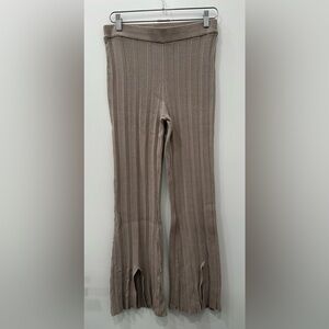H&M Ribbed Knit Pants in Brown